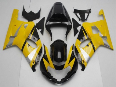 Amarillo Negro Kits Completo Carenado Suzuki GSXR 600 / 750 K1 K2 K3 01-03