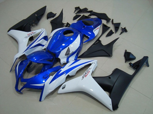 Azul Blanco Negro Mate Carenado Honda CBR 600 RR 07-08