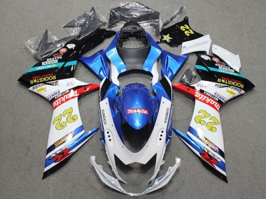 Azul Blanco Rojo Rockstar 22 Carenado Suzuki GSXR 600 K11 11-21