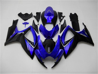 Azul Negro Kits Completo Carenado Suzuki GSXR 600 / 750 K6 06-07