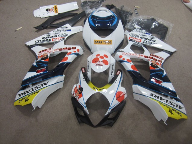 Blanco Azul Oscuro Dog Carenado Suzuki GSXR 1000 K7 07-08