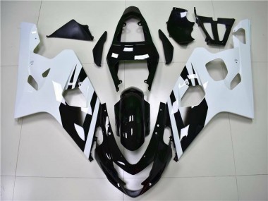 Blanco Negro Inyección Kit Carenado Suzuki GSXR 600 / 750 K4 04-05