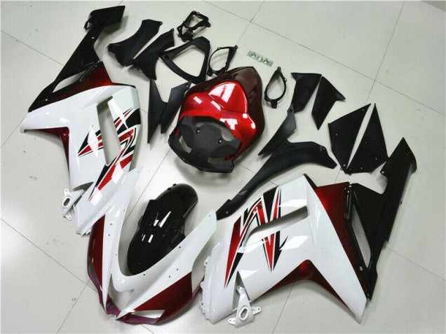 Blanco Negro Rojo Carenado Kawasaki ZX6R 07-08