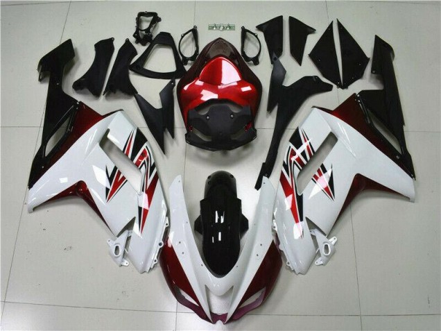 Blanco Negro Rojo Carenado Kawasaki ZX6R 07-08