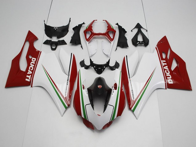 Blanco Rojo Inyección Kits Carenado Ducati 1199 11-14