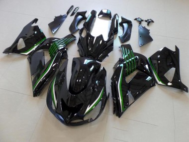 Brillante Negro con Verde Line Carenado Kawasaki ZX14R ZZR 1400 06-11