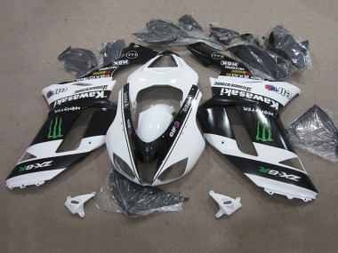 Negro Blanco Monster Carenado Kawasaki ZX6R 07-08