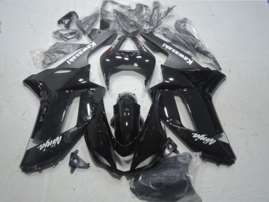 Negro Blanco Ninja Carenado Kawasaki ZX6R 07-08