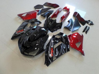 Negro Nd Rojo Plata Llama Carenado Kawasaki ZX14R ZZR 1400 06-11