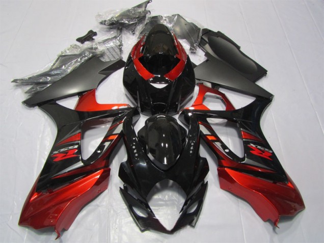 Negro Rojo Kits Completo Carenado ABS Suzuki GSXR 1000 K7 07-08