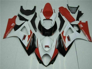 Rojo Blanco ABS Plástica Suzuki GSXR 1000 K7 07-08