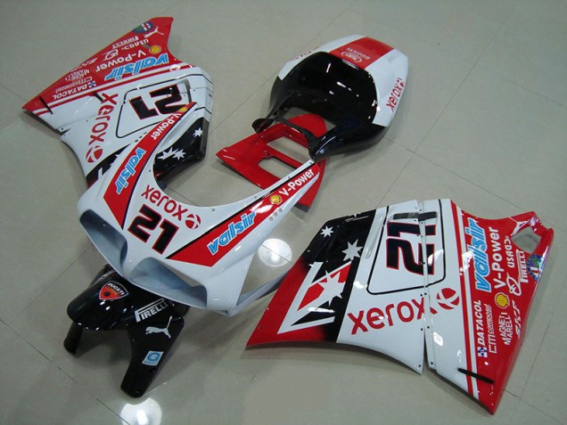 Rojo Blanco Xerox 21 ABS Kits Carenado Ducati 748 916 996 996S 93-05