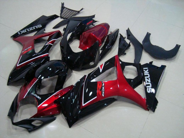 Rojo Negro Kits Carenado Suzuki GSXR 1000 K7 07-08