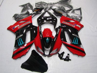 Rojo Negro Monster Carenado Kawasaki ZX6R 07-08